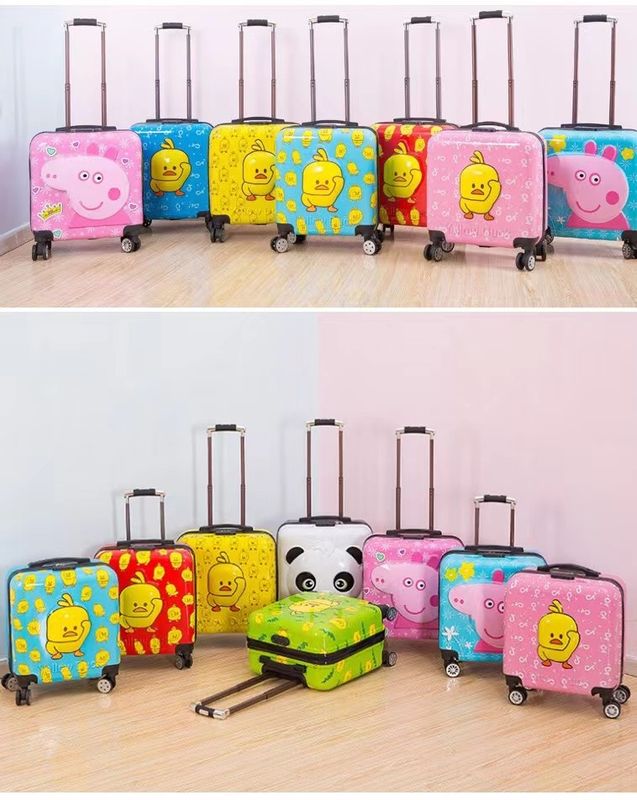 Hot selling goedkope buik kinderen reis bagage tas trolley 18 inch cartoon personage kind bagage