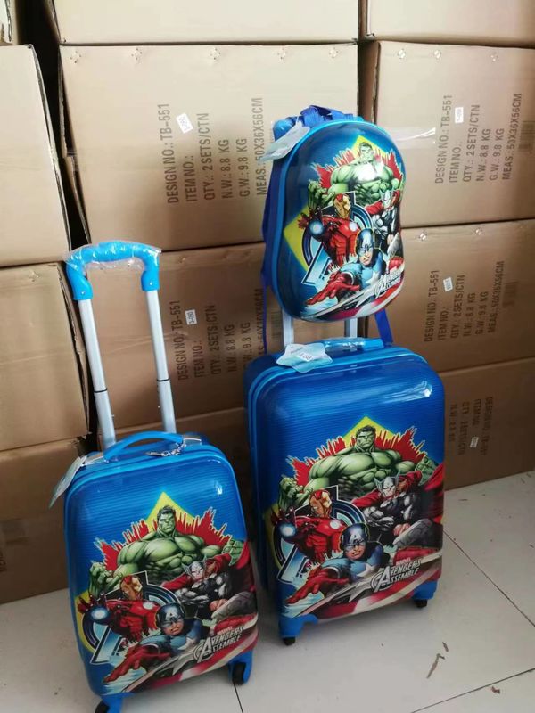 Afneembare riemen Kinderen Cartoon bagage Koffers Duurzame blauwe kleur