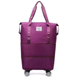 Grote draagtas met universele wielen Multifunctionele reistas Multi-Layer Expansion Business Travel Duffel Bag