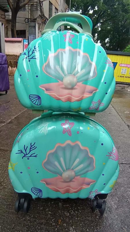 Kinderkofferdoos Cartoon Schelp kinder trolley doos Universal Wheel Baggage doos zak met zak