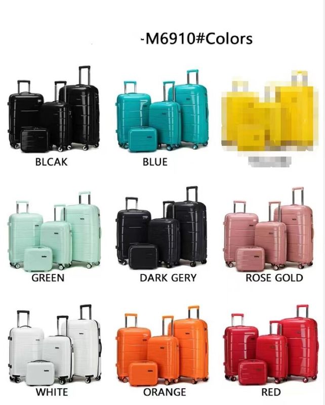 Fabriek Groothandel PP Custom Mute Wheel Grote capaciteit Fashion Traveling Trolley Koffer Set