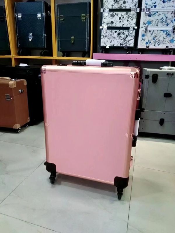 Make-up Case verstelbare staande benen Heavy Duty Koffer Led Light Mirror Cosmetic Rolling 4 Wheels Trolley Make-up Case