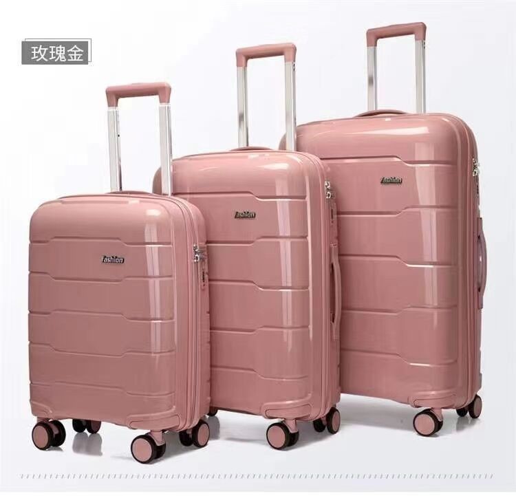 Warm te koop op maat hoogwaardige koffer 20 24 28 inch PP reisbagage set