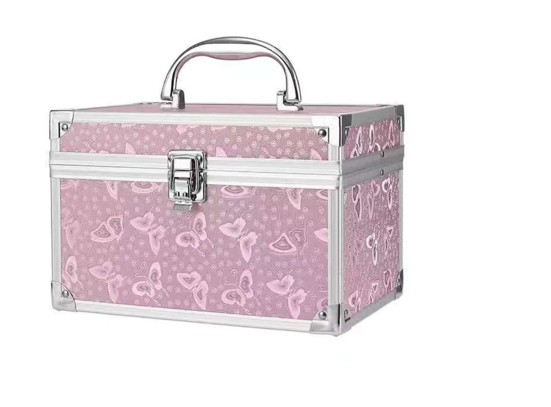 Low MOQ Vanity Case met spiegel Make-up Brush Case Travel Make-up Box Bagage Aluminium Cosmetic Case Organisator opslag