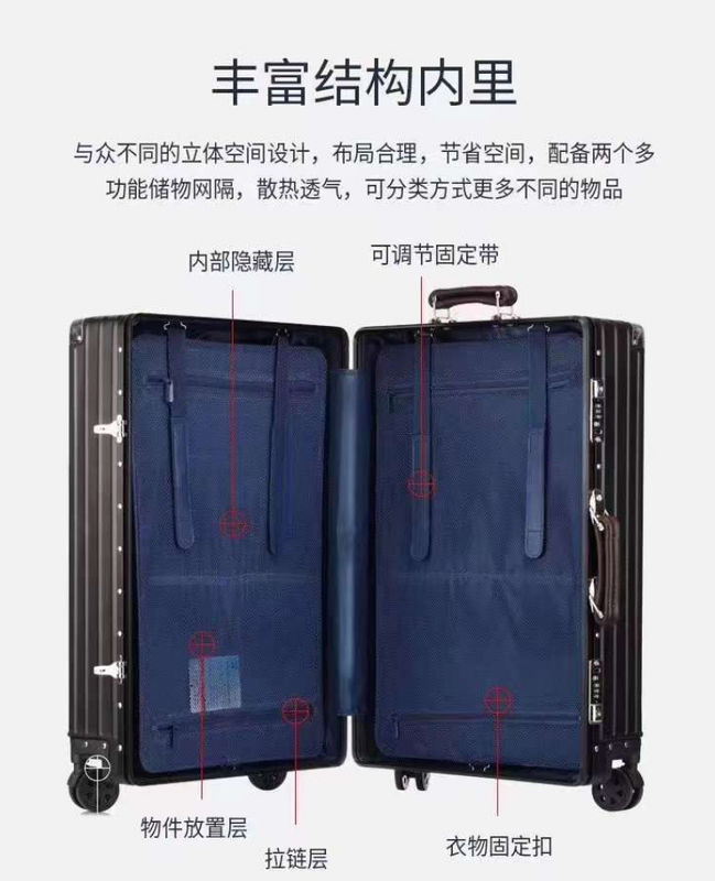 Aluminium frame bagage trolley doos 20 inch multifunctionele koffer grote capaciteit 28 inch bagage met universele