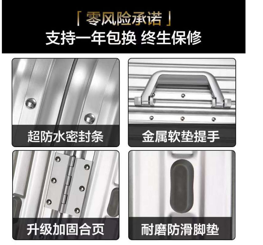 Aluminium reisbagage Hard Trolly Case Nieuwe aluminium koffer 4 spinners Wielen Lichte koffer Pakkoffer Koffer
