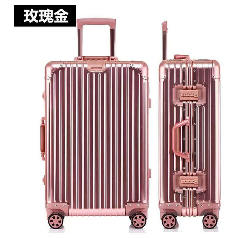 Aluminium frame reis trolley met stille wielen 24 inch Duurzame harde schelp op maat reis koffer bagage