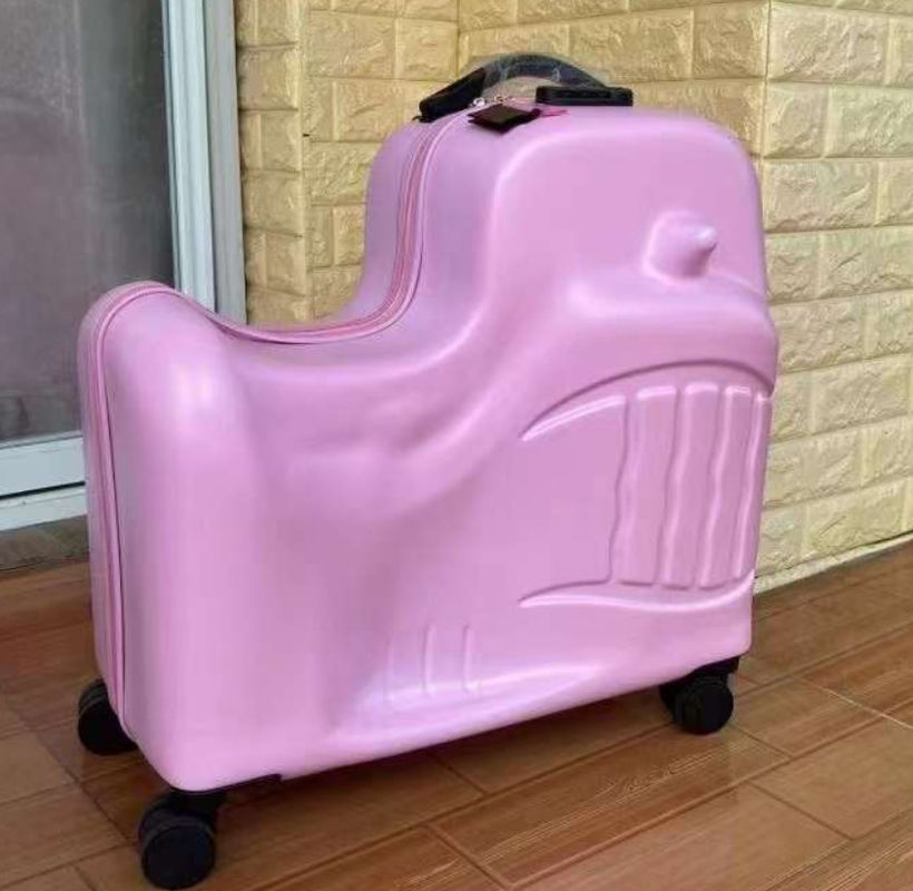 Kinderen zitbare trolley box fietsen koffer cartoon bagage 24 inch een rijdbare baby trolley kinderen rollende peuter