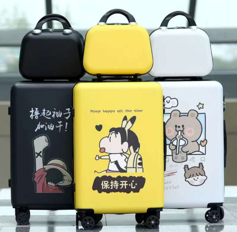 4 Wheels Custom Logo DIY Creative Print Reisbagage Spinner Cabin ABS PC Trolley Draagbaar Custom Logo Koffers