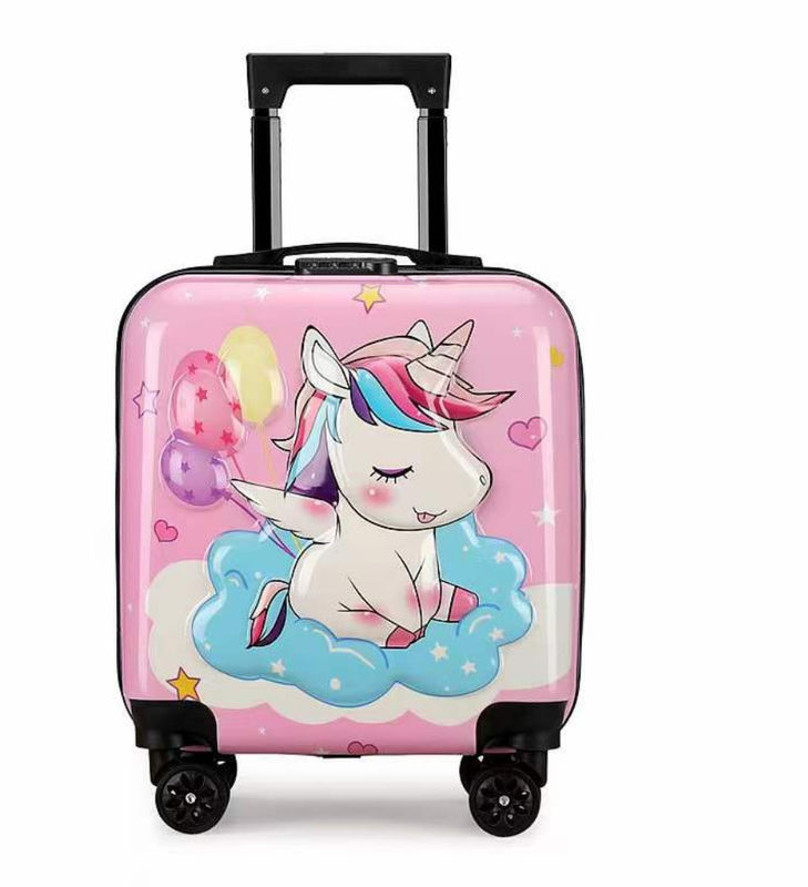 Op maat gemaakt Cartoon Kids Kofferbox Geel Zipper Reiskoffer voor kinderen ABS bagage