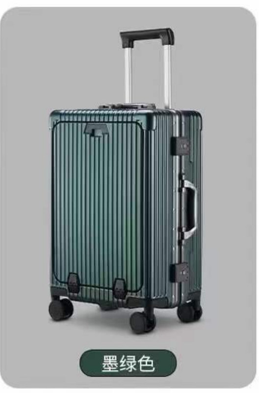 24-inch koffer voor open harde aluminiumschaal met USB-oplaadpoort TSA-slotbekerhouder en middelgrote telefoonhouder