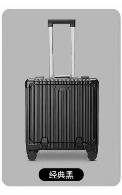 18 inch draagbare bagage met voorzak Aluminium frame Hard Shell koffers met wielen Bagage koffer met TSA Loc
