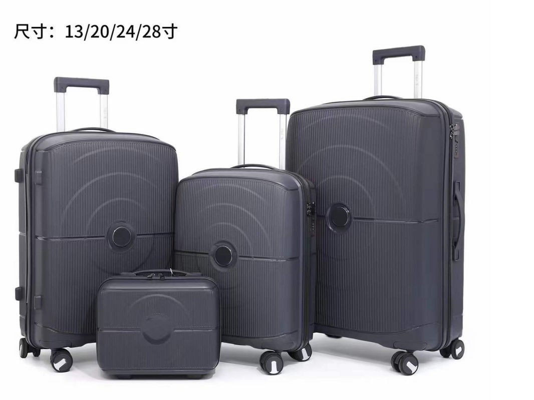4-delige set lichtgewicht draagbare spinner koffers TSA slot met anti-krab PP materiaal uitbreidbaar 20 24 28 inch bagage