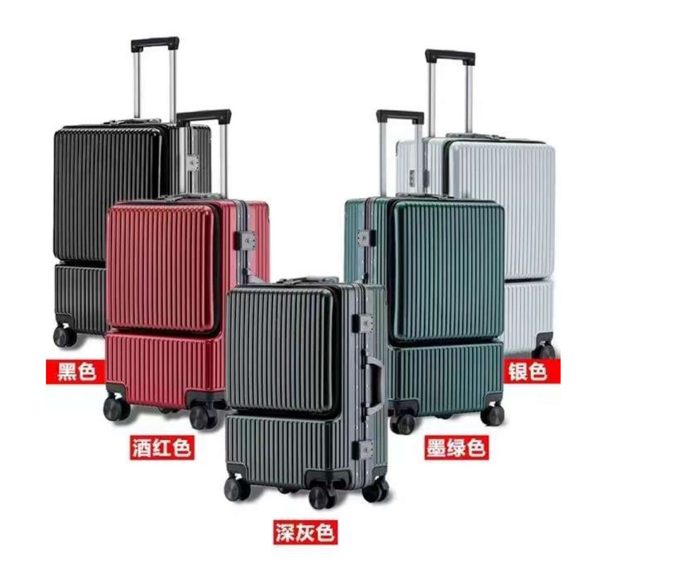 Spinner trolley voor bagage met TSA sloten Zwart, donkergroen, rood, Carry-On 20-Lnch, PC Hardside koffer met Front Poc