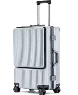 Voorkant Cover Side Open Trolley Bagage Business Boarding Case Pull Rod Met USB Charging Mute Universal Wheel